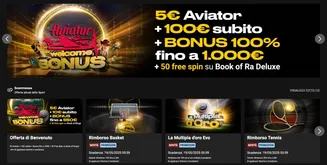 Promozioni sportive BWIN: 5€ Aviator, 100€ subito, bonus 100% fino a 1.000€ e 50 free spin su Book of Ra Deluxe Offerte promozionali di BWIN: bonus di benvenuto su Aviator, rimborsi su scommesse basket e tennis, promozione La Multipla d’Oro